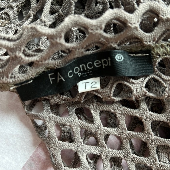 EUC SO COOL FISHNET olive grey racerback tunic *layering* sz L nightclub dance - Picture 11 of 16